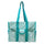 Utility Tote Bag with Zipper Top - Large Multipurpose Tote Organizer Bag - Geo Teal