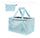 Large Utility Tote Bag - Oversized Collapsible Tote with Wire Frame - Includes 5x7 Bag with Hook - Light Blue