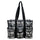 Utility Tote Bag with Zipper Top - Large Multipurpose Tote Organizer Bag - Elephant Black