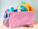 Extra Large Utility Tote Bag - Oversized Collapsible Pool Beach Canvas Basket - Pink