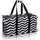 Extra Large Utility Tote Bag - Oversized Collapsible Pool Beach Canvas Basket - Chevron Black