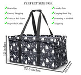Extra Large Utility Tote Bag - Oversized Collapsible Pool Beach Canvas Basket - Sailboat