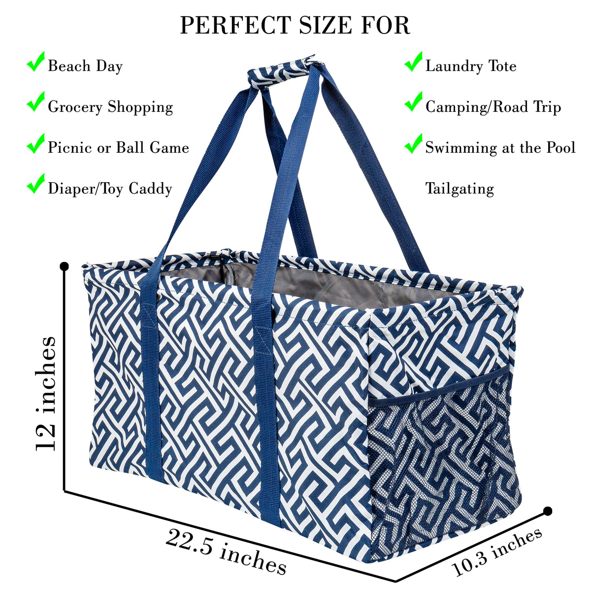 Extra Large Utility Tote Bag - Oversized Collapsible Pool Beach Canvas –  Lucazzi