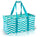 Extra Large Utility Tote Bag - Oversized Collapsible Pool Beach Canvas Basket - Chevron Teal