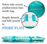 Extra Large Utility Tote Bag - Oversized Collapsible Pool Beach Canvas Basket - Geo Teal