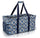 Extra Large Utility Tote Bag - Oversized Collapsible Pool Beach Canvas Basket - Blue Snowflake
