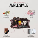 Utility Tote Bag with Zipper Top - Large Multipurpose Tote Organizer Bag - White Floral