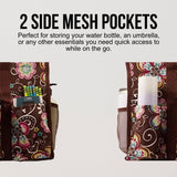 Utility Tote Bag with Zipper Top - Large Multipurpose Tote Organizer Bag - Brown Daisy