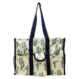 Utility Tote Bag with Zipper Top - Large Multipurpose Tote Organizer Bag - Cactus Beige