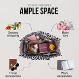 Utility Tote Bag with Zipper Top - Large Multipurpose Tote Organizer Bag - Geo Navy