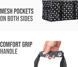 Large Utility Tote Bag - Oversized Collapsible Tote with Wire Frame - Includes 5x7 Bag with Hook - Dog Paw