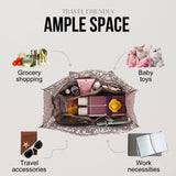 Utility Tote Bag with Zipper Top - Large Multipurpose Tote Organizer Bag - Elephant Gray