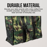 Utility Tote Bag with Zipper Top - Large Multipurpose Tote Organizer Bag - Camo