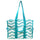 Utility Tote Bag with Zipper Top - Large Multipurpose Tote Organizer Bag - Chevron Teal
