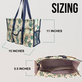 Utility Tote Bag with Zipper Top - Large Multipurpose Tote Organizer Bag - Cactus Beige