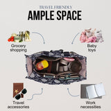 Utility Tote Bag with Zipper Top - Large Multipurpose Tote Organizer Bag - Navy Sunflower