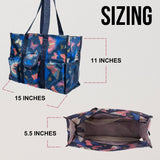 Utility Tote Bag with Zipper Top - Large Multipurpose Tote Organizer Bag - Butterfly Pink