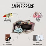 Utility Tote Bag with Zipper Top - Large Multipurpose Tote Organizer Bag - Gray