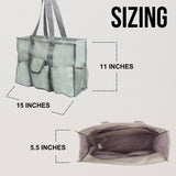 Utility Tote Bag with Zipper Top - Large Multipurpose Tote Organizer Bag - Gray