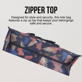 Utility Tote Bag with Zipper Top - Large Multipurpose Tote Organizer Bag - Butterfly Pink