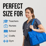 Utility Tote Bag with Zipper Top - Large Multipurpose Tote Organizer Bag - Blue