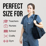 Utility Tote Bag with Zipper Top - Large Multipurpose Tote Organizer Bag - Red Floral