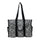 Utility Tote Bag with Zipper Top - Large Multipurpose Tote Organizer Bag - Geo Black