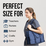 Utility Tote Bag with Zipper Top - Large Multipurpose Tote Organizer Bag - Navy Blue