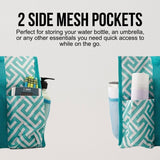 Utility Tote Bag with Zipper Top - Large Multipurpose Tote Organizer Bag - Geo Teal