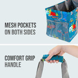 Large Utility Tote Bag - Oversized Collapsible Tote with Wire Frame - Includes 5x7 Bag with Hook - Camping