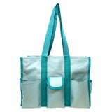 Utility Tote Bag with Zipper Top - Large Multipurpose Tote Organizer Bag - Light Blue