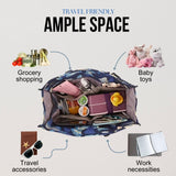 Utility Tote Bag with Zipper Top - Large Multipurpose Tote Organizer Bag - Butterfly Gold