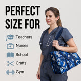 Utility Tote Bag with Zipper Top - Large Multipurpose Tote Organizer Bag - Butterfly Gold