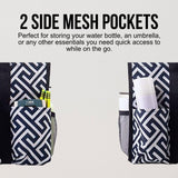 Utility Tote Bag with Zipper Top - Large Multipurpose Tote Organizer Bag - Geo Navy