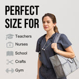 Utility Tote Bag with Zipper Top - Large Multipurpose Tote Organizer Bag - Gray
