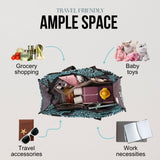 Utility Tote Bag with Zipper Top - Large Multipurpose Tote Organizer Bag - Paisley Blue