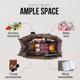 Utility Tote Bag with Zipper Top - Large Multipurpose Tote Organizer Bag - Leopard