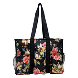 Utility Tote Bag with Zipper Top - Large Multipurpose Tote Organizer Bag - Rose