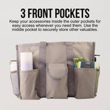 Utility Tote Bag with Zipper Top - Large Multipurpose Tote Organizer Bag - Gray
