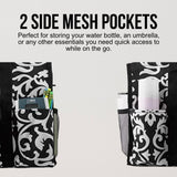 Utility Tote Bag with Zipper Top - Large Multipurpose Tote Organizer Bag - Damask Black