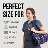 Utility Tote Bag with Zipper Top - Large Multipurpose Tote Organizer Bag - Cactus Purple