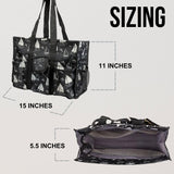 Utility Tote Bag with Zipper Top - Large Multipurpose Tote Organizer Bag - Sailboat