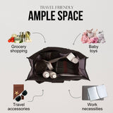 Utility Tote Bag with Zipper Top - Large Multipurpose Tote Organizer Bag - Black