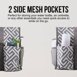 Utility Tote Bag with Zipper Top - Large Multipurpose Tote Organizer Bag - Geo Gray