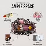 Utility Tote Bag with Zipper Top - Large Multipurpose Tote Organizer Bag - Damask Black