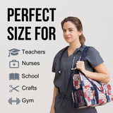 Utility Tote Bag with Zipper Top - Large Multipurpose Tote Organizer Bag - Flag