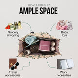 Utility Tote Bag with Zipper Top - Large Multipurpose Tote Organizer Bag - Cactus Beige