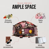 Utility Tote Bag with Zipper Top - Large Multipurpose Tote Organizer Bag - Rose