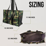 Utility Tote Bag with Zipper Top - Large Multipurpose Tote Organizer Bag - Camo