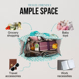 Utility Tote Bag with Zipper Top - Large Multipurpose Tote Organizer Bag - Geo Teal